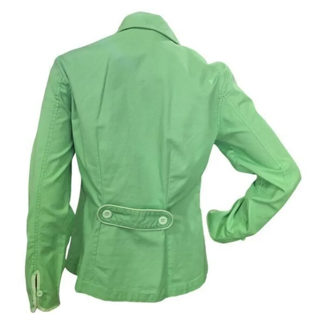 Pappagallo Jacket for Women, Green Color, Long Sleeves, Front Buttons and 2 Pock